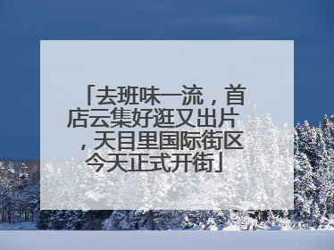 去班味一流，首店云集好逛又出片，天目里国际街区今天正式开街