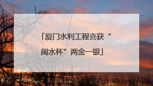 厦门水利工程喜获“闽水杯”两金一银