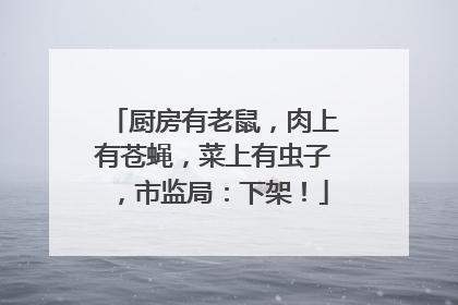 厨房有老鼠，肉上有苍蝇，菜上有虫子，市监局：下架！