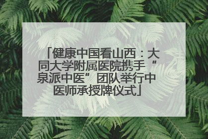 健康中国看山西：大同大学附属医院携手“泉派中医”团队举行中医师承授牌仪式