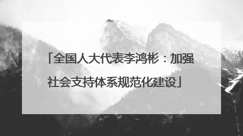 全国人大代表李鸿彬：加强社会支持体系规范化建设