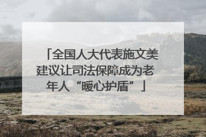 全国人大代表施文美建议让司法保障成为老年人“暖心护盾”