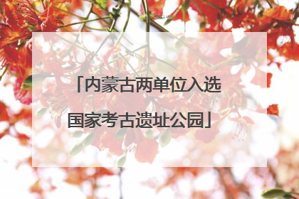 内蒙古两单位入选国家考古遗址公园