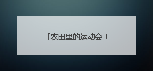 农田里的运动会！燃动乡村新活力
