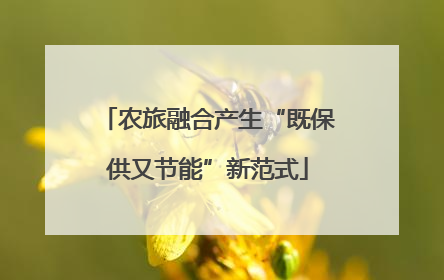 农旅融合产生“既保供又节能”新范式