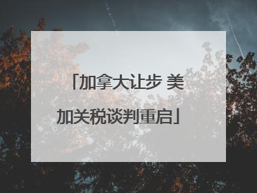 加拿大让步 美加关税谈判重启