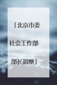 北京市委社会工作部部长调整