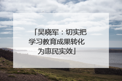 吴晓军：切实把学习教育成果转化为惠民实效