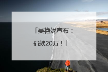 吴艳妮宣布：捐款20万！