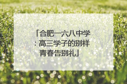 合肥一六八中学：高三学子的别样青春告别礼