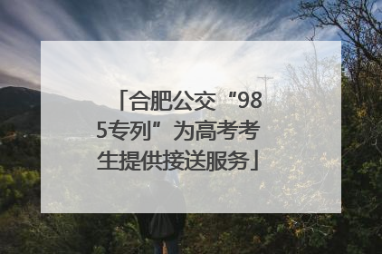 合肥公交“985专列”为高考考生提供接送服务