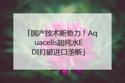 国产技术新势力！Aquacells超纯水EDI打破进口垄断