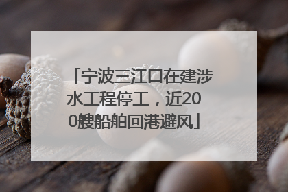 宁波三江口在建涉水工程停工，近200艘船舶回港避风