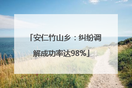 安仁竹山乡：纠纷调解成功率达98%