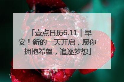 壹点日历6.11｜早安！新的一天开启，愿你拥抱希望，追逐梦想