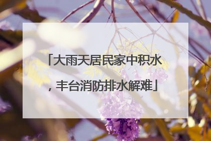 大雨天居民家中积水，丰台消防排水解难