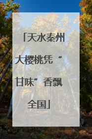 天水秦州大樱桃凭“甘味”香飘全国
