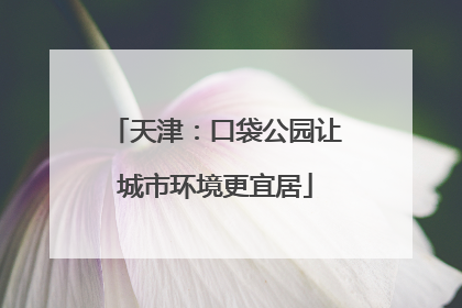 天津：口袋公园让城市环境更宜居