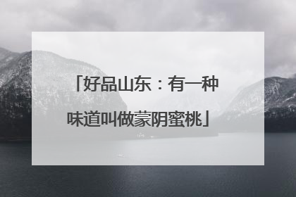 好品山东：有一种味道叫做蒙阴蜜桃