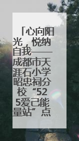 心向阳光，悦纳自我——成都市天涯石小学昭忠祠分校“525爱己能量站”点亮孩子心灵之旅