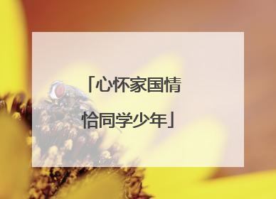 心怀家国情 恰同学少年
