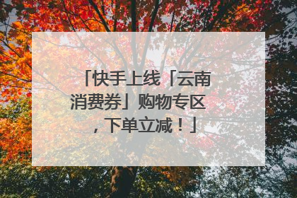 快手上线「云南消费券」购物专区，下单立减！