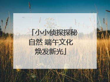 小小侦探探秘自然 端午文化焕发新光