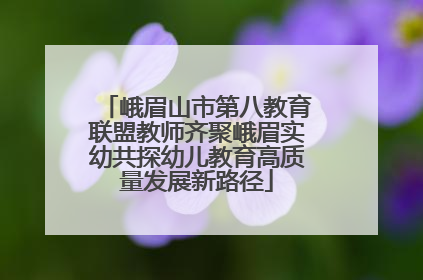 峨眉山市第八教育联盟教师齐聚峨眉实幼共探幼儿教育高质量发展新路径