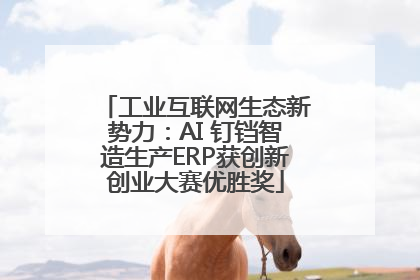 工业互联网生态新势力：AI 钉铛智造生产ERP获创新创业大赛优胜奖