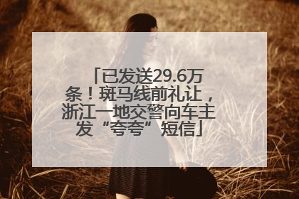 已发送29.6万条！斑马线前礼让，浙江一地交警向车主发“夸夸”短信