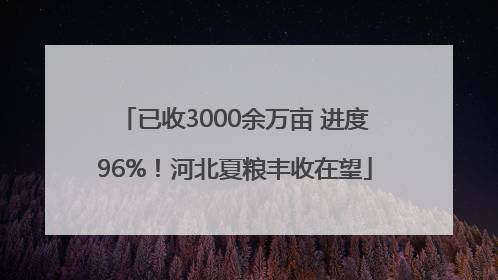 已收3000余万亩 进度96%！河北夏粮丰收在望