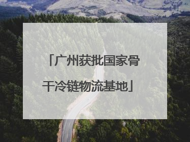 广州获批国家骨干冷链物流基地