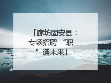廊坊固安县：专场招聘 “职”通未来