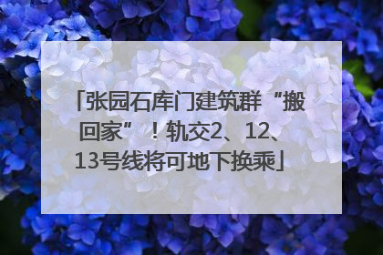 张园石库门建筑群“搬回家”！轨交2、12、13号线将可地下换乘