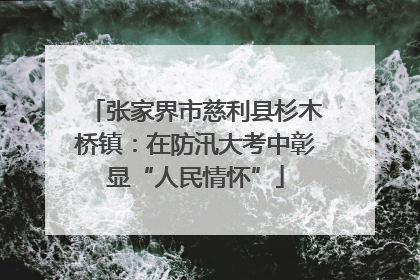 张家界市慈利县杉木桥镇：在防汛大考中彰显“人民情怀”