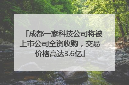 成都一家科技公司将被上市公司全资收购，交易价格高达3.6亿