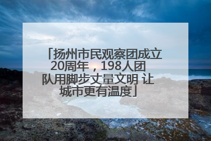 扬州市民观察团成立20周年，198人团队用脚步丈量文明 让城市更有温度