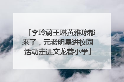 李玲蔚王琳黄雅琼都来了，元老明星进校园活动走进文龙巷小学