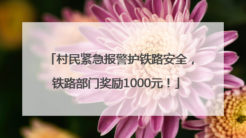 村民紧急报警护铁路安全，铁路部门奖励1000元！