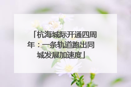 杭海城际开通四周年：一条轨道跑出同城发展加速度