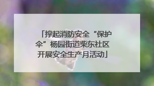 撑起消防安全“保护伞”杨园街道柴东社区开展安全生产月活动