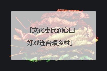 文化惠民润心田 好戏连台暖乡村