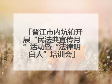 晋江市内坑镇开展“民法典宣传月”活动暨“法律明白人”培训会