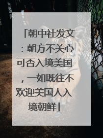 朝中社发文：朝方不关心可否入境美国，一如既往不欢迎美国人入境朝鲜
