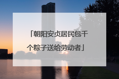 朝阳安贞居民包千个粽子送给劳动者