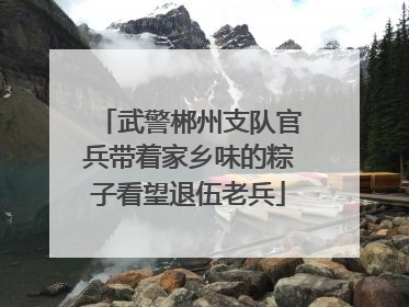 武警郴州支队官兵带着家乡味的粽子看望退伍老兵