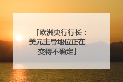 欧洲央行行长：美元主导地位正在变得不确定