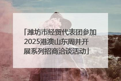 潍坊市经贸代表团参加2025港澳山东周并开展系列招商洽谈活动