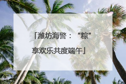 潍坊海警：“粽”享欢乐共度端午