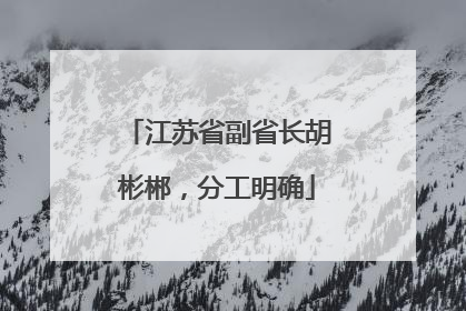 江苏省副省长胡彬郴，分工明确